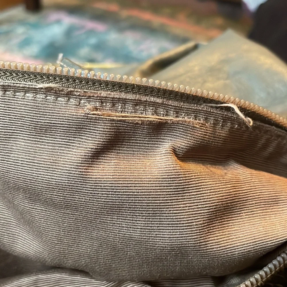 Vintage XL Grey Snakeskin Hobo Bag